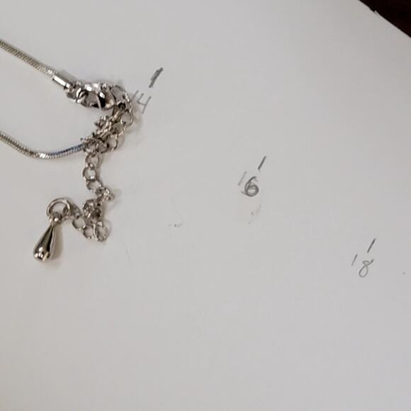 Patriotic Flip Flop Pendant Necklace Red White Blue Rhinestones On Silver Chain - Picture 10 of 10